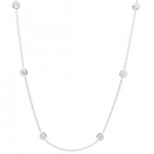 1.75 Carat 18k White Gold Diamonds by the Yard Necklace.