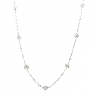 2.00 Carat 18k White Gold Diamonds By The Yard Necklace