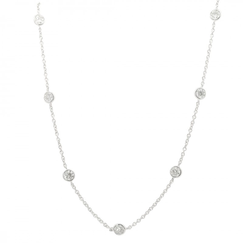 2.00 Carat 18k White Gold Diamonds By The Yard Necklace