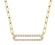 14k Yellow Gold Diamond Paperclip Link Necklace