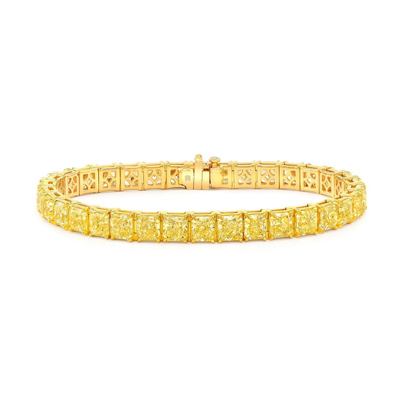 Rahaminov Yellow Gold Fancy Yellow Radiant Cut Diamond Bracelet