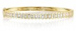 14k Yellow Gold Diamond Bangle With 1.70 Carats of Baguette Diamonds.