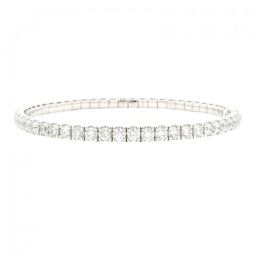 6.20 Carat 18k White Gold Diamond Stretch Bracelet