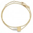 Jade Trau 18k Yellow Gold Mini Catherine Key Wrap Bracelet with 3  Round Diamonds