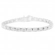 Rahaminov 18k White Gold Bezel Set Diamond Tennis Bracelet