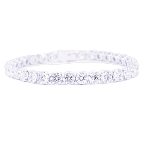 18.29 Carat Platinum Diamond Tennis Bracelet