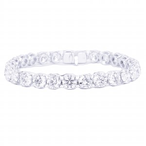 27.64 Carat Platinum Diamond Tennis Bracelet