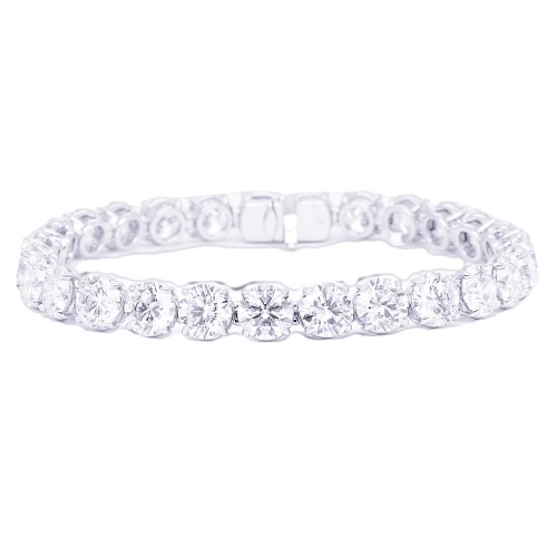 27.64 Carat Platinum Diamond Tennis Bracelet