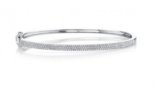 14k White Gold Diamond Pave Bangle