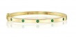 14k Yellow Gold Emerald Bangle With 0.38 Carats of Emeralds.