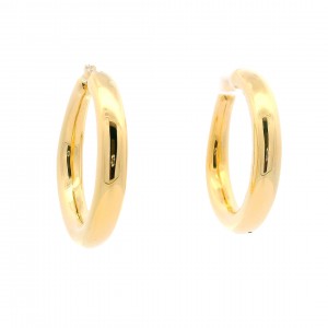 18k Yellow Gold Round Hoop Earrings