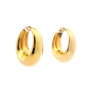 18k Yellow Gold Puffed Pear Shaped Hoop Earrings