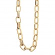 18k Yellow Gold Rectangle Link Necklace.