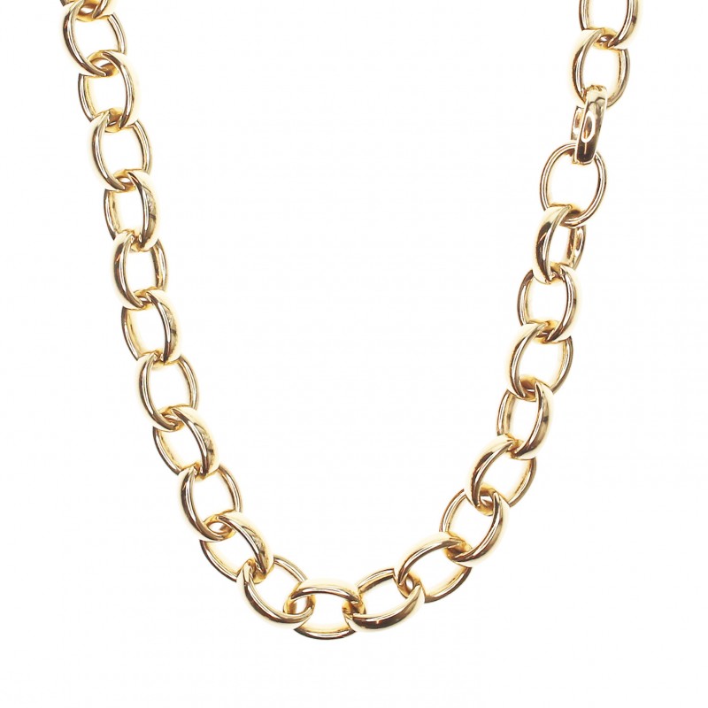 18k Yellow Gold Oval Link Necklace