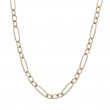 18k Yellow Gold alternating oval link necklace.