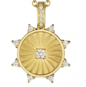 Penny Preville 18k Yellow Gold Eight Point Wheel Medallion