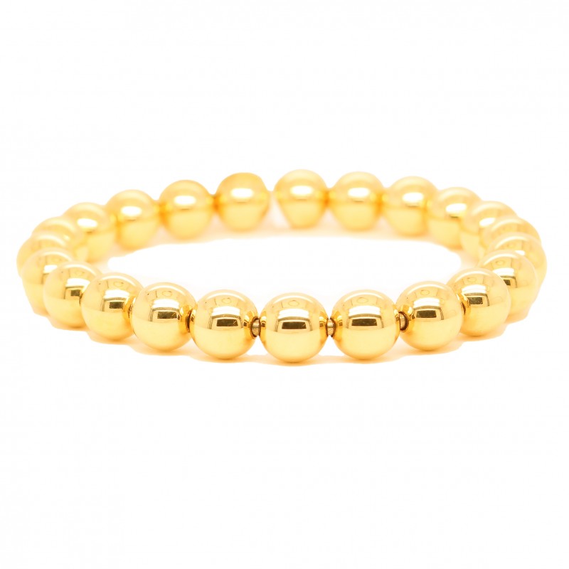 18k Yellow Gold Flexible Ball Bracelet