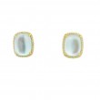 14k Yellow Gold Blue Topaz & Diamond Earrings