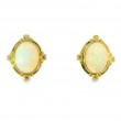 14k Yellow Gold Opal & Diamond Earrings