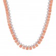 18k White Gold Necklace With Peach Coral & Diamonds