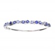 Penny Preville 18k White Gold Ombre Cluster Bangle With Diamonds & Sapphires