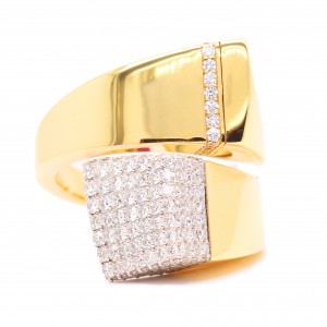 Roberto Coin 18k Yellow Gold & Diamond Sauvage Bypass Ring