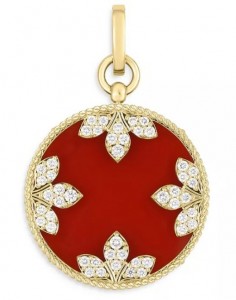 Roberto Coin 18k Yellow Gold , Diamond & Red Agate Pendant