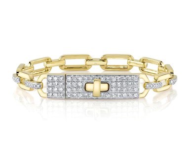 Yellow Gold Diamond Link Bracelet