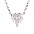 1.10 Carat Heart Shape Diamond Pendant in 18k White Gold